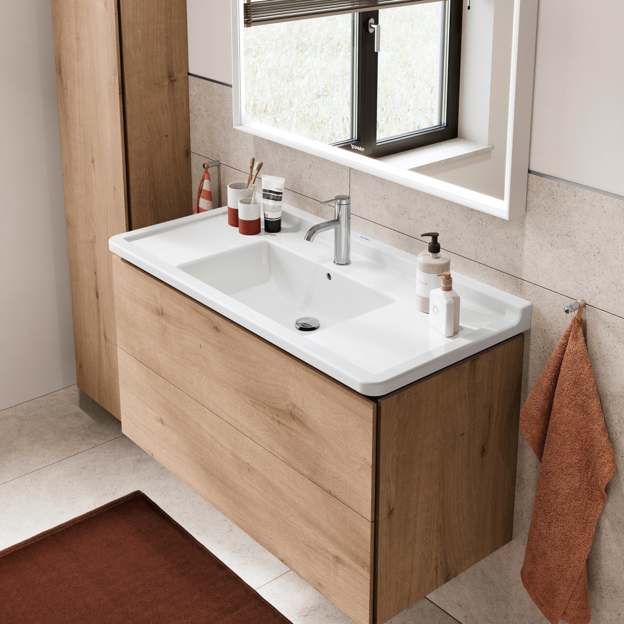 Sink area with built-in sink from the Duravit Starck 3 series