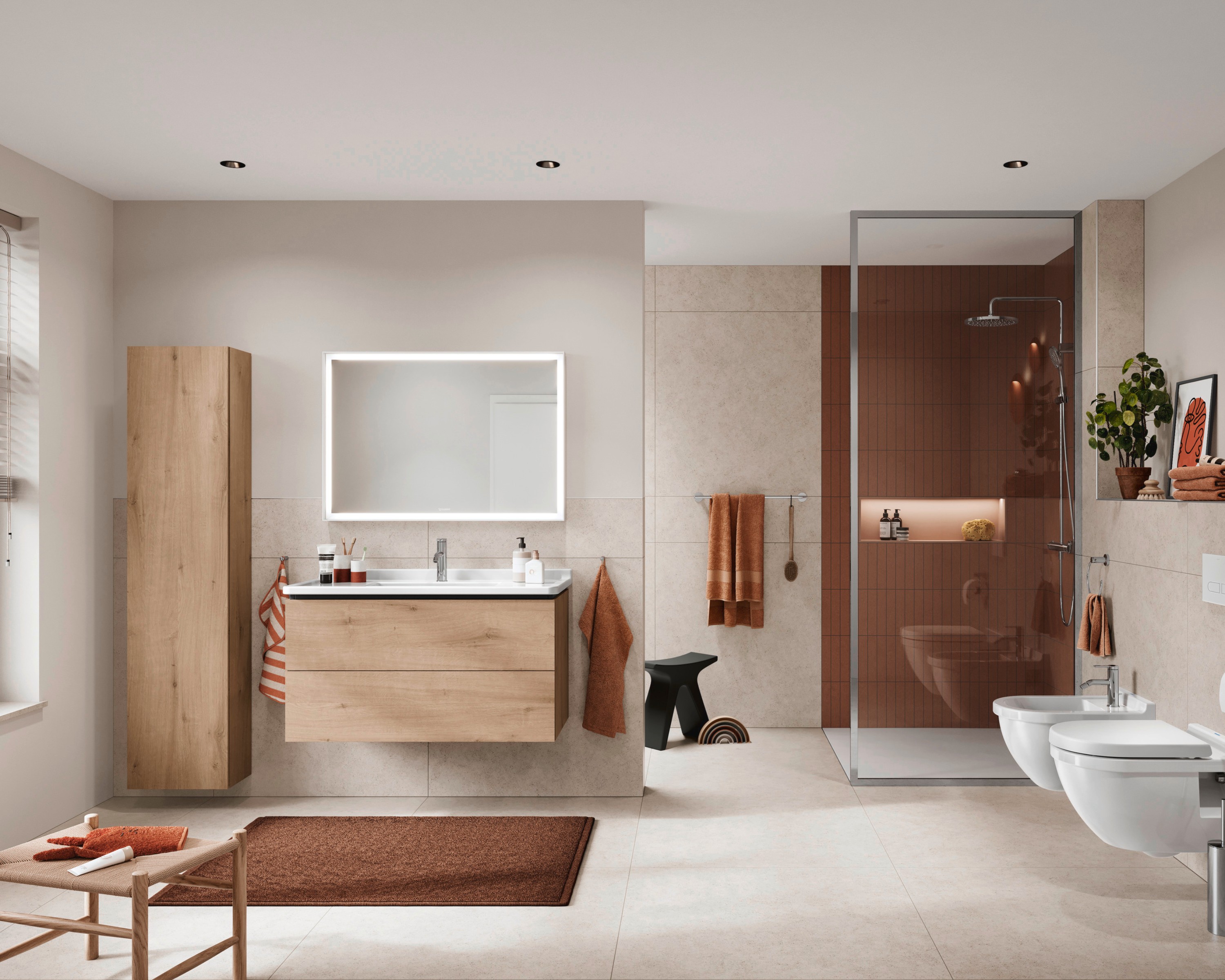 Badezimmer mit Duravit Starck 3 Waschplatz und WC-Bereich
