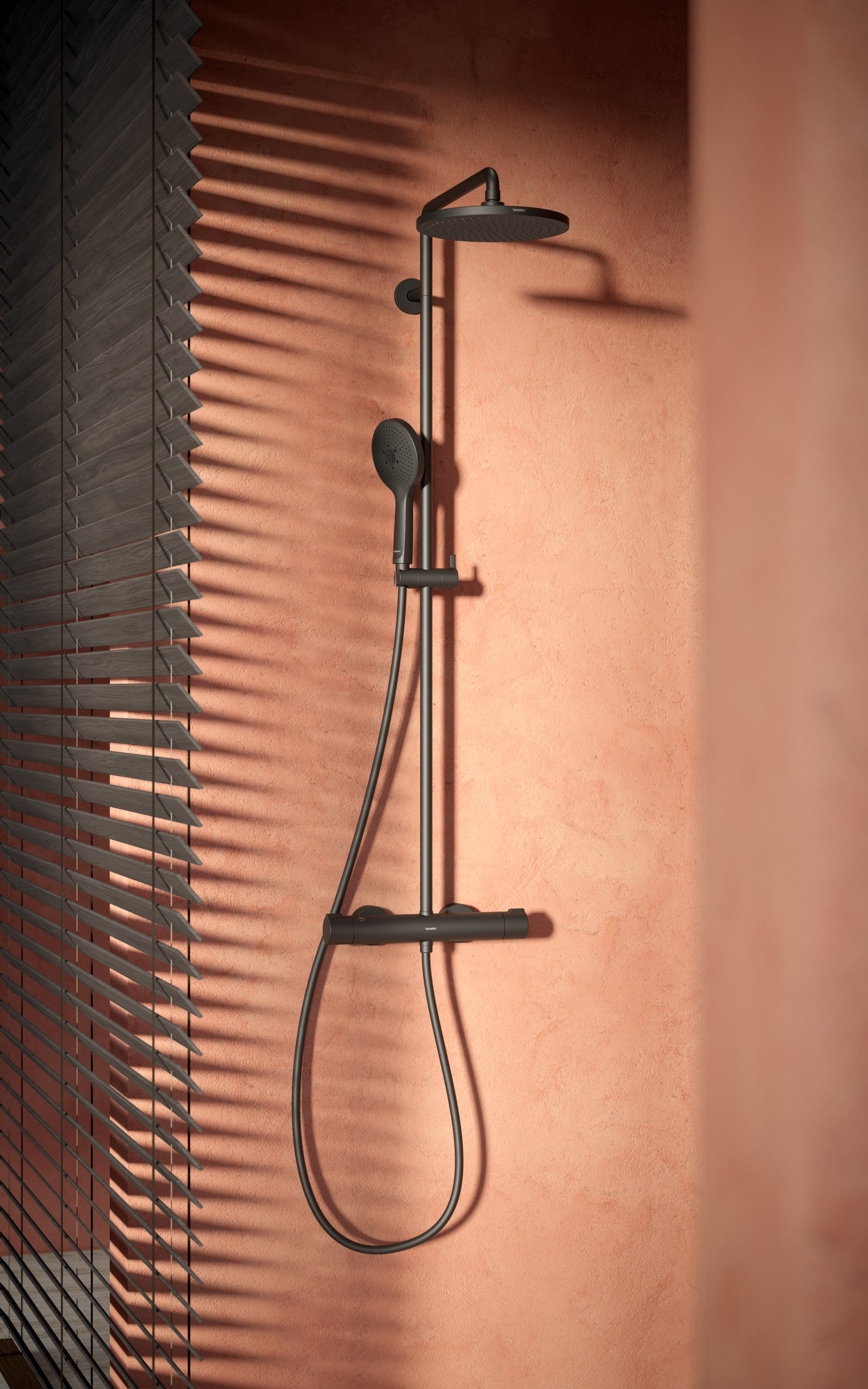 Duravit shower system in matte black