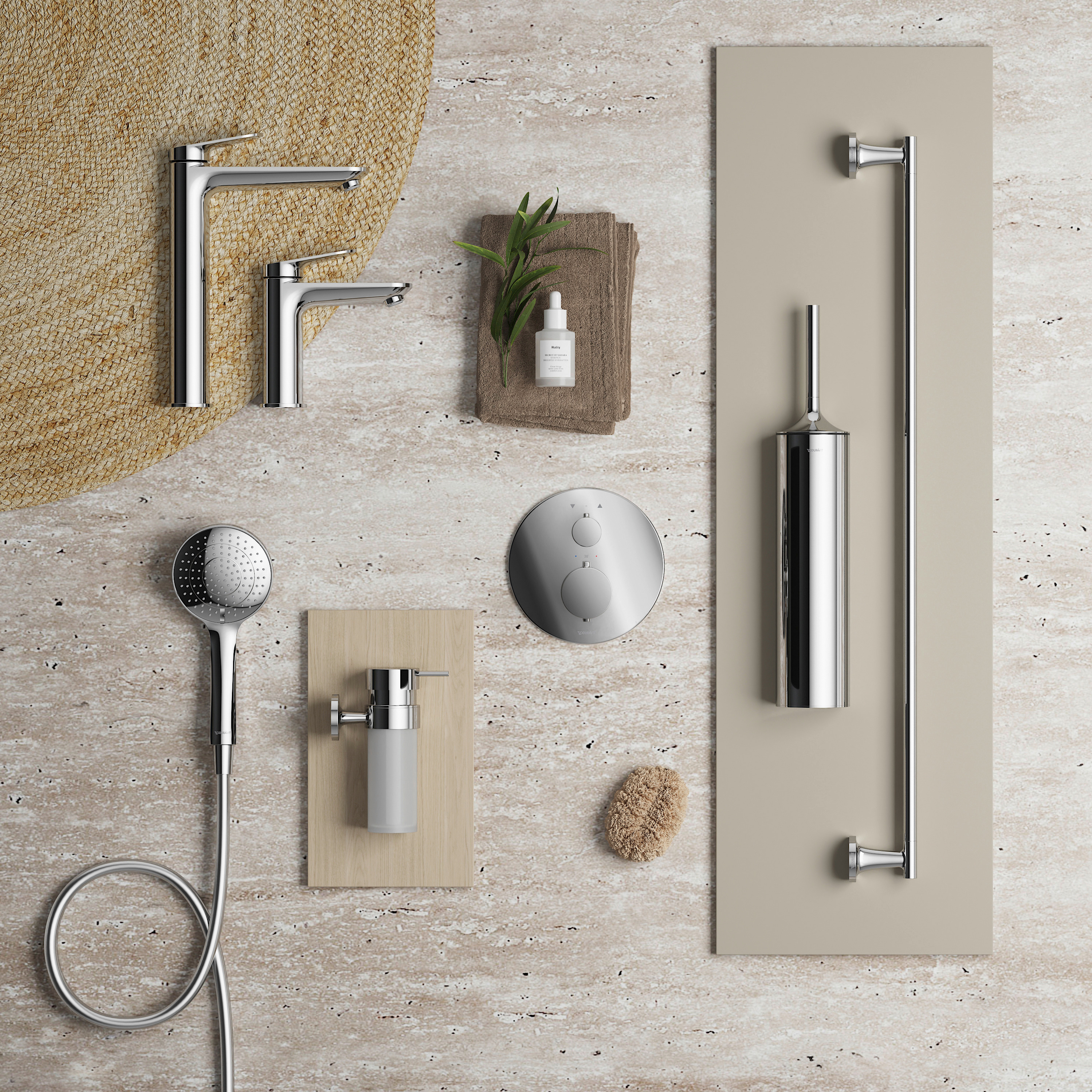 Armaturen und Accessoires in der Oberfläche Chrom von Duravit