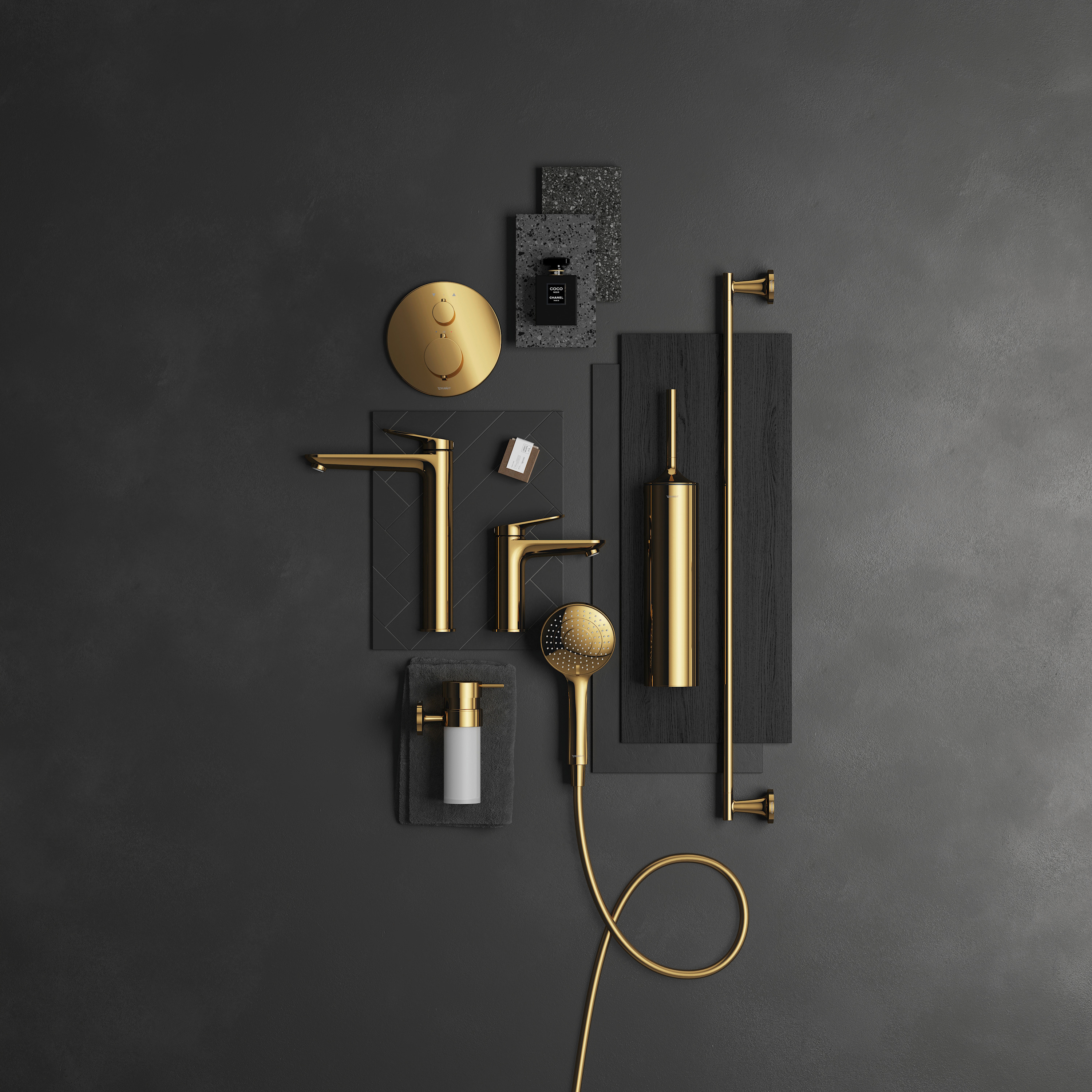 Armaturen und Accessoires in der Oberfläche Gold poliert von Duravit