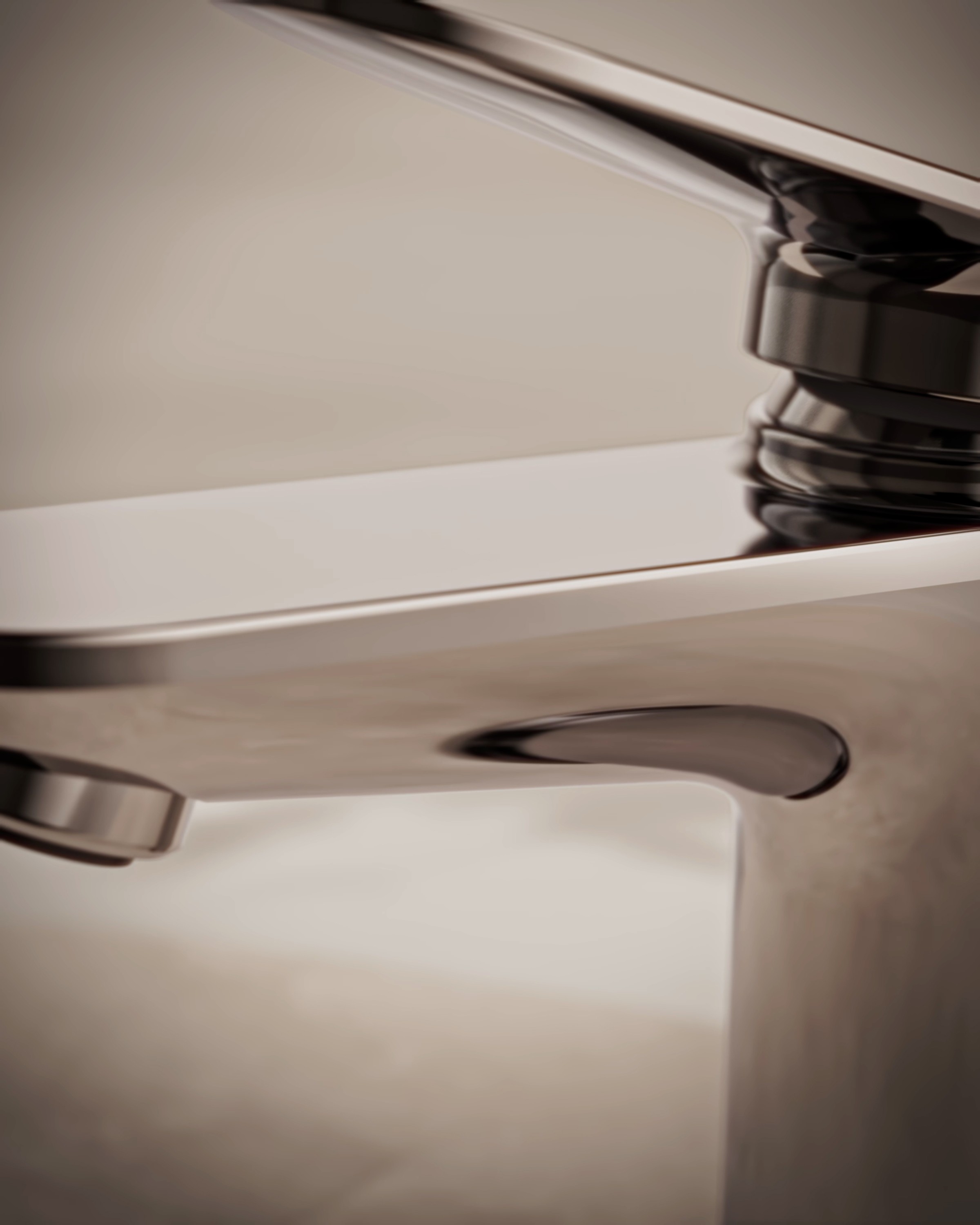 Detailed view of chrome-finish faucet by Duravit