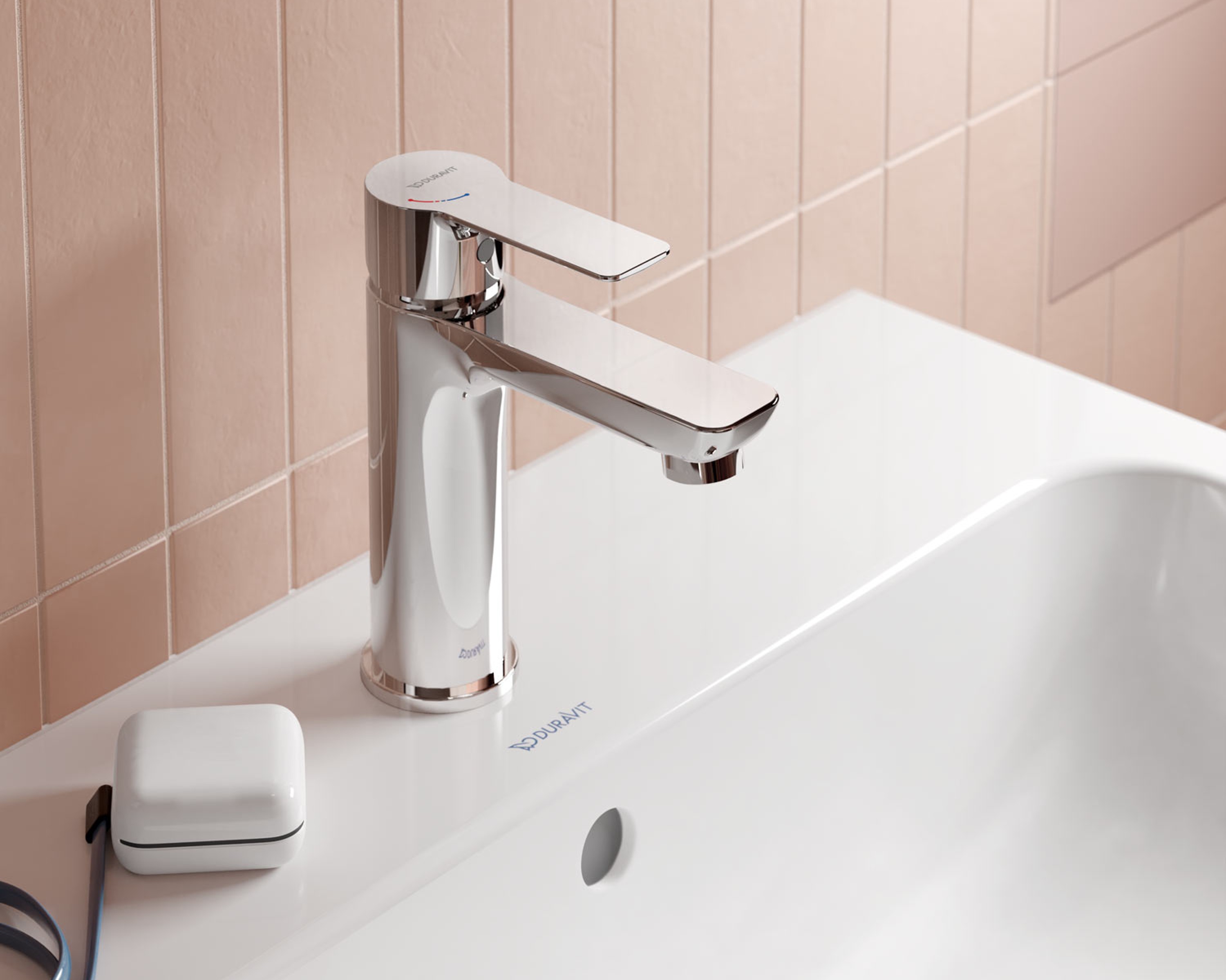 FreshStart on a Duravit D-Code faucet