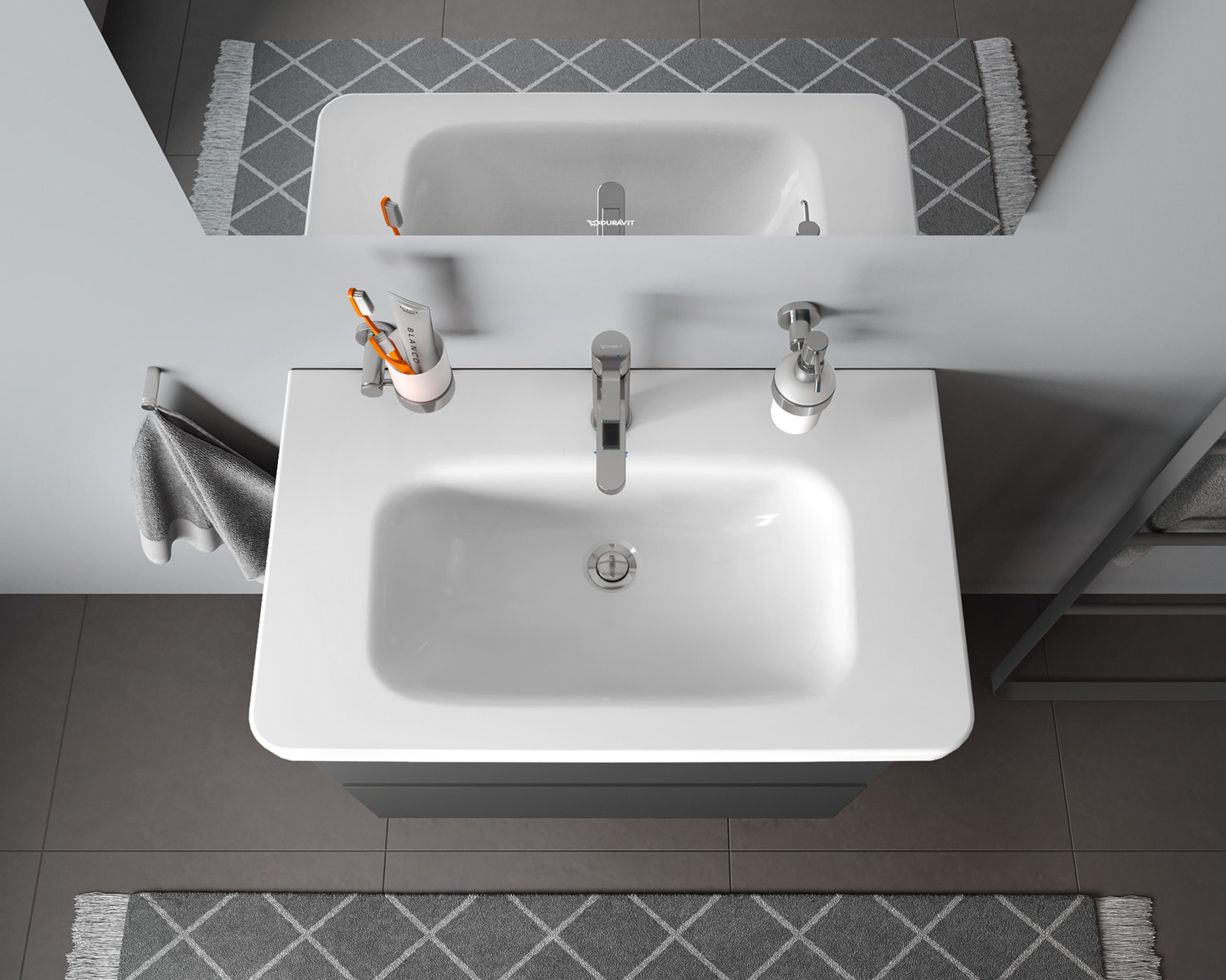 Sink from the Duravit DuraStyle series, viewed from above