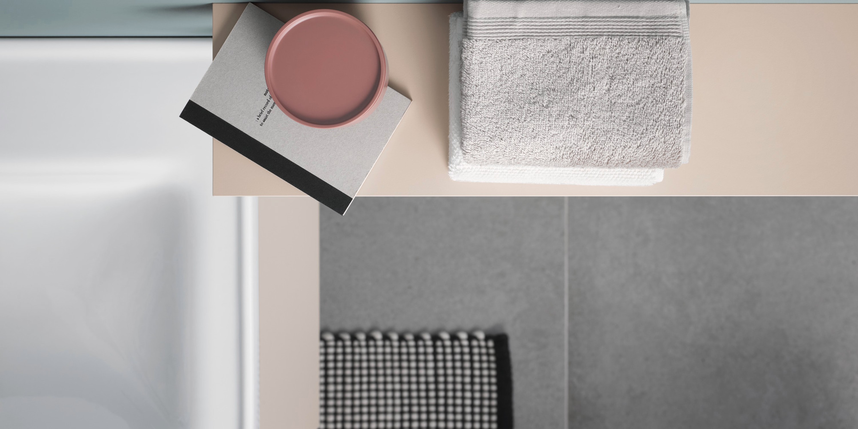 Teilansicht eines Waschplatzes der Serie Duravit Ketho.2 von oben