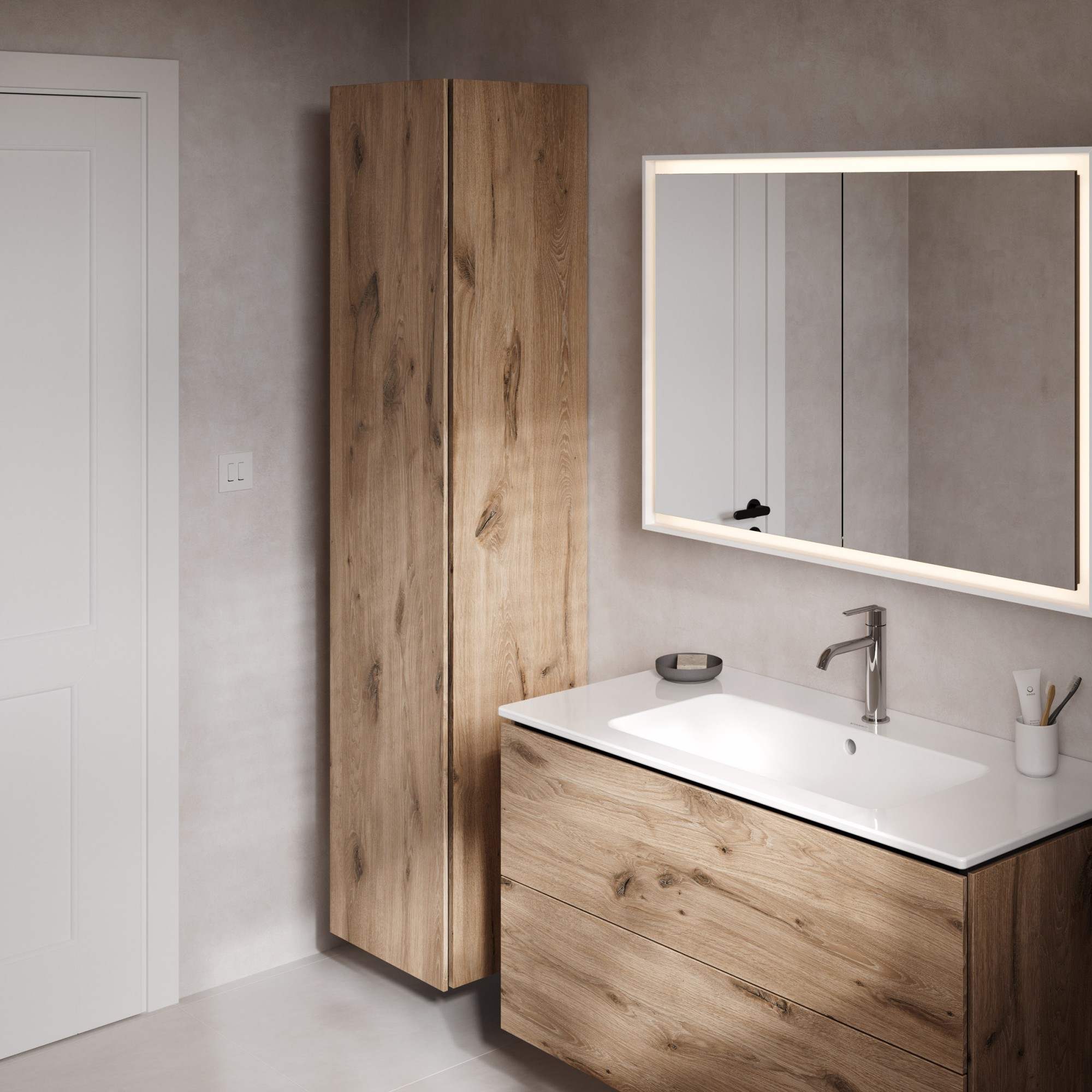 L-Cube Hochschrank im holzoptik Design