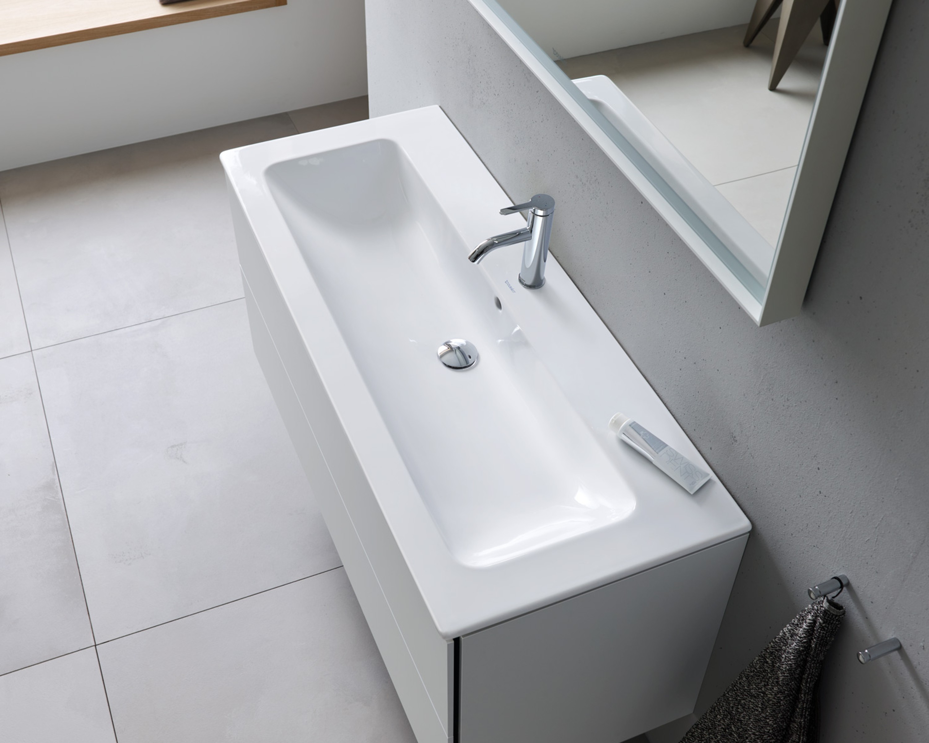 Sink from the Duravit ME by Starck series, viewed from above