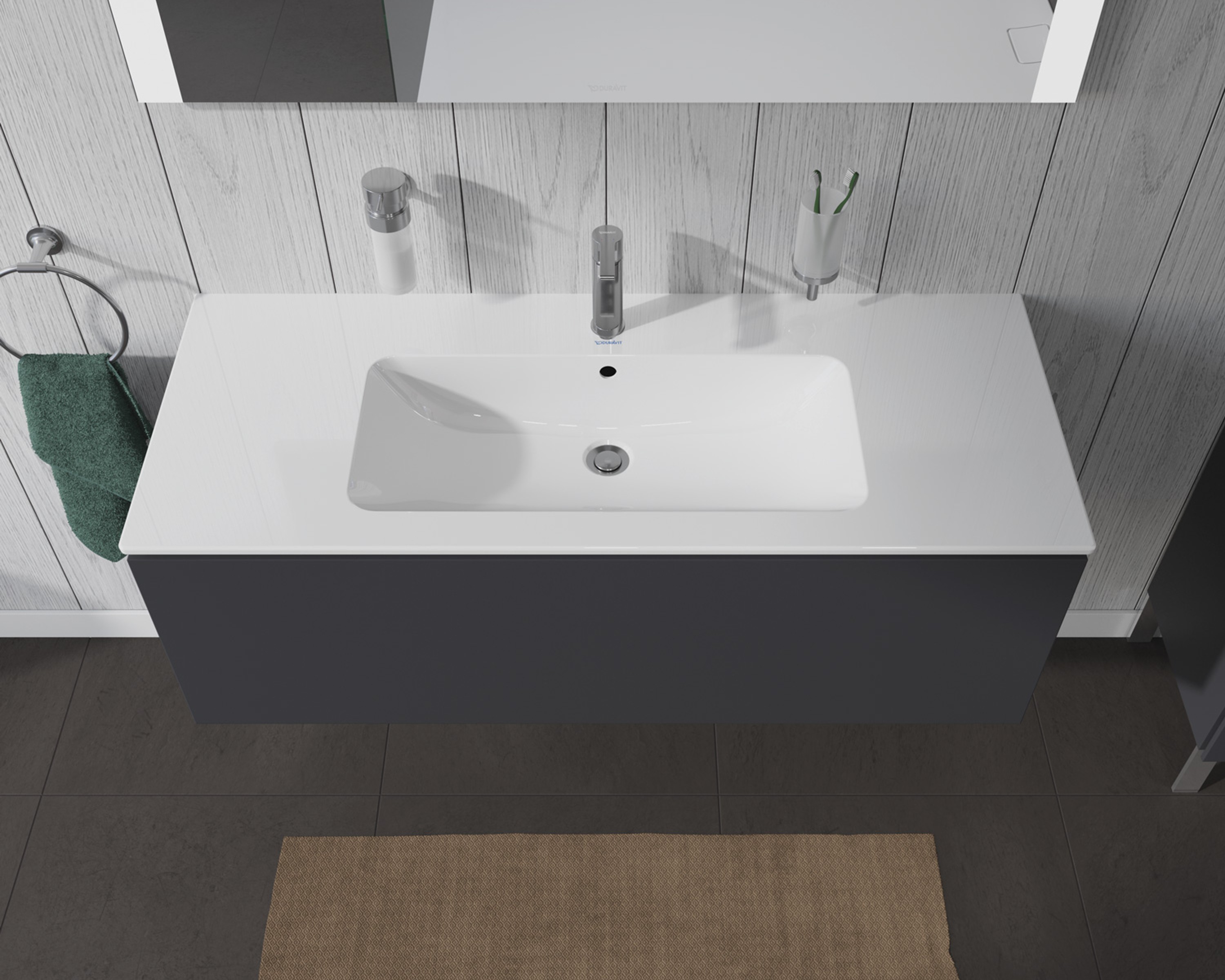 Sink area from the Duravit ME by Starck series, viewed from above