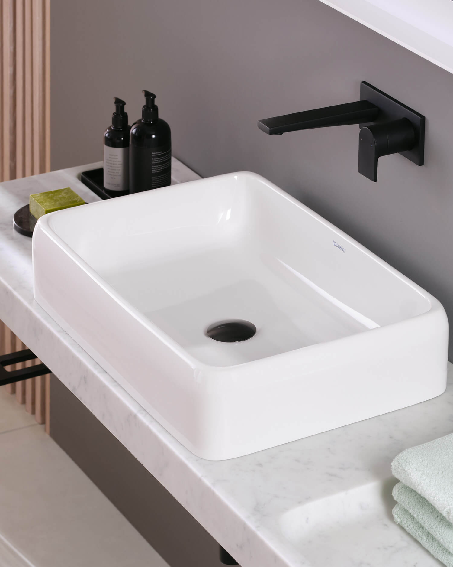 Qatego Waschbecken mit großem Innenbecken