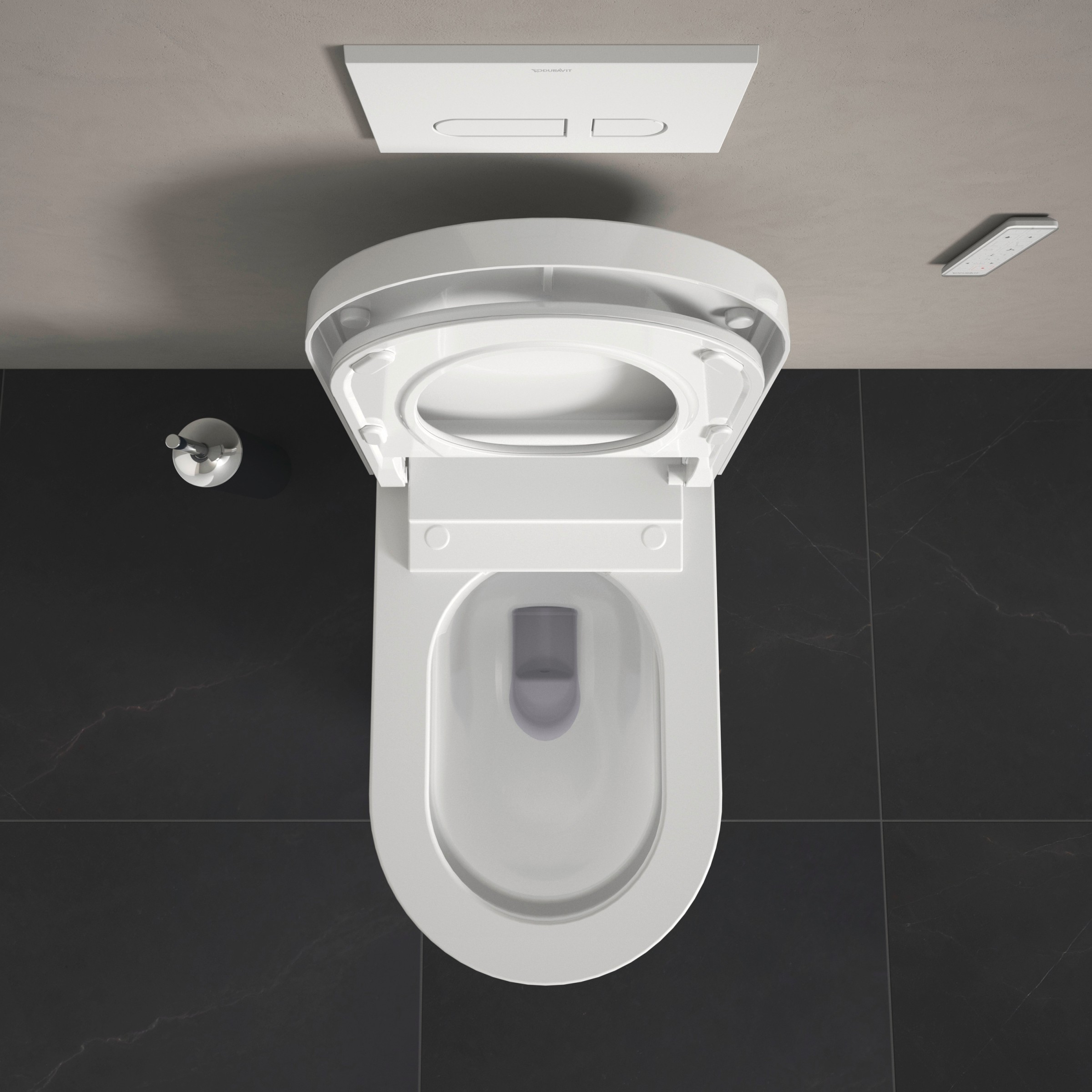 SensoWash® i shower toilet with opened lid from a bird's eye view