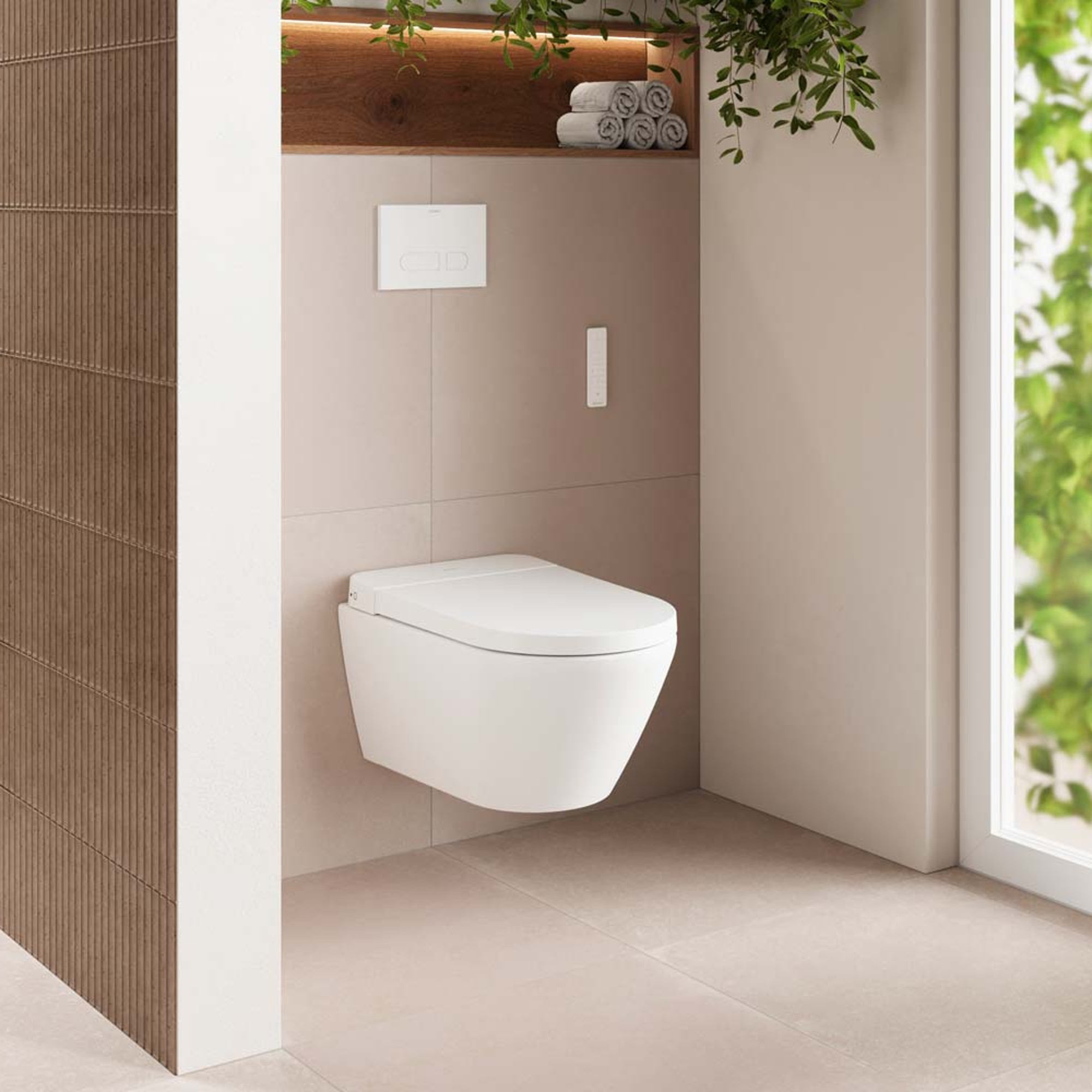 Duravit SensoWash D-Neo in heller Nische