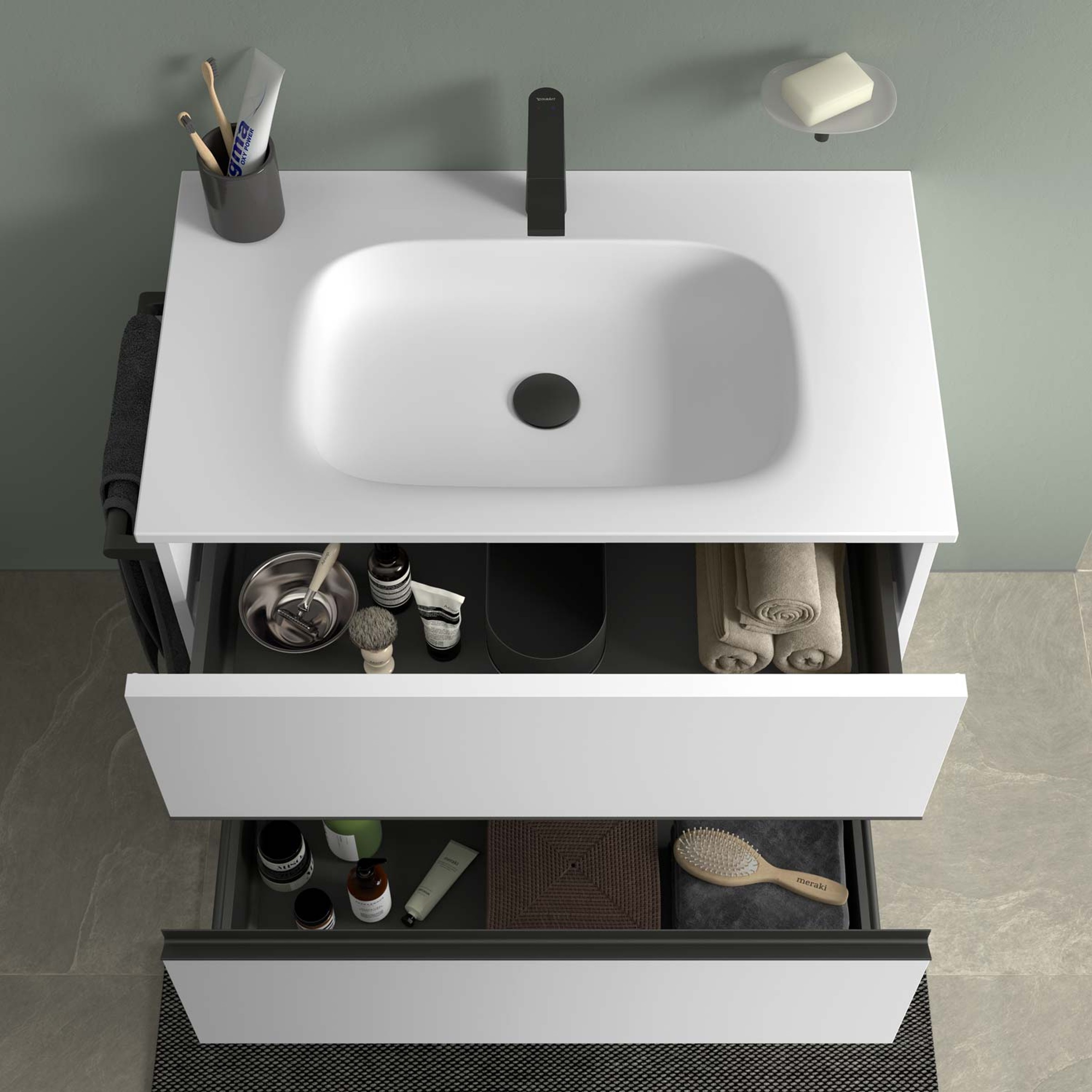 Open vanity unit from the Duravit Sivida series