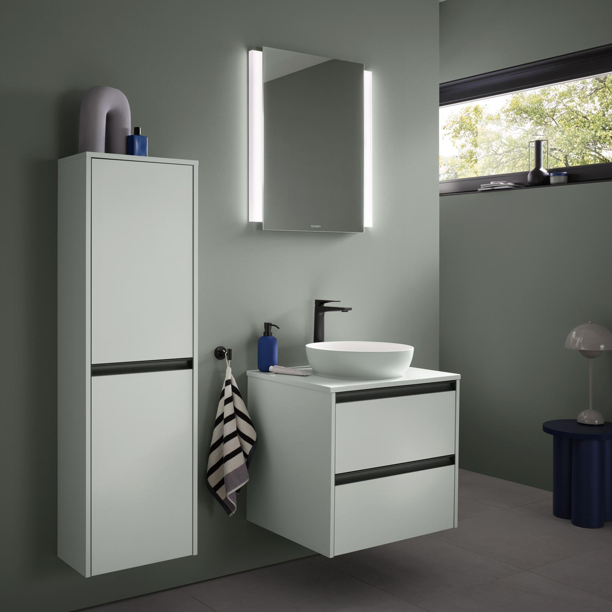 Sink area with a countertop sink from the Duravit Sivida series
