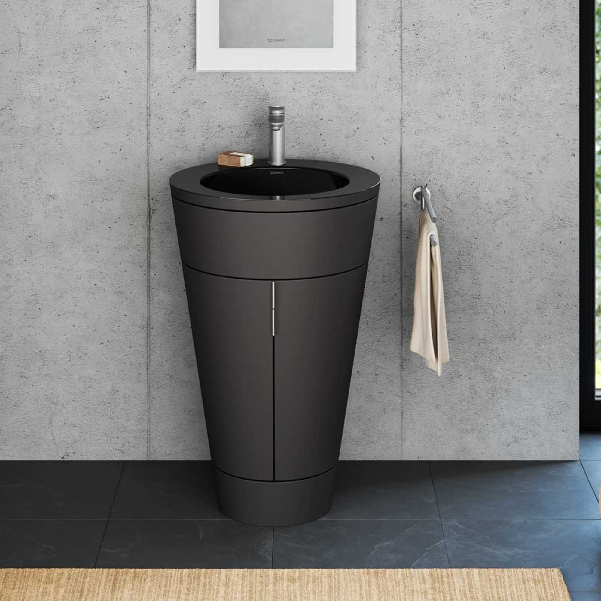 Set c-bonded a pavimento della serie Duravit Starck 1 in Grigio grafite satinato