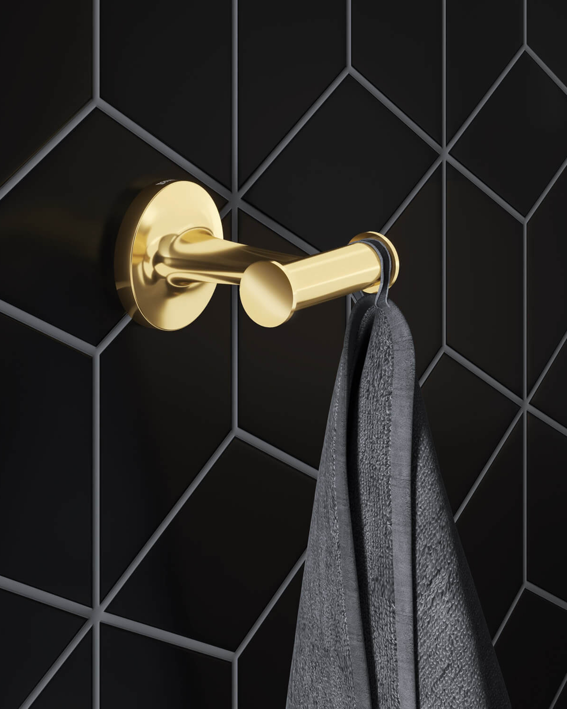 Towel holder from the Duravit Starck T series in polished gold