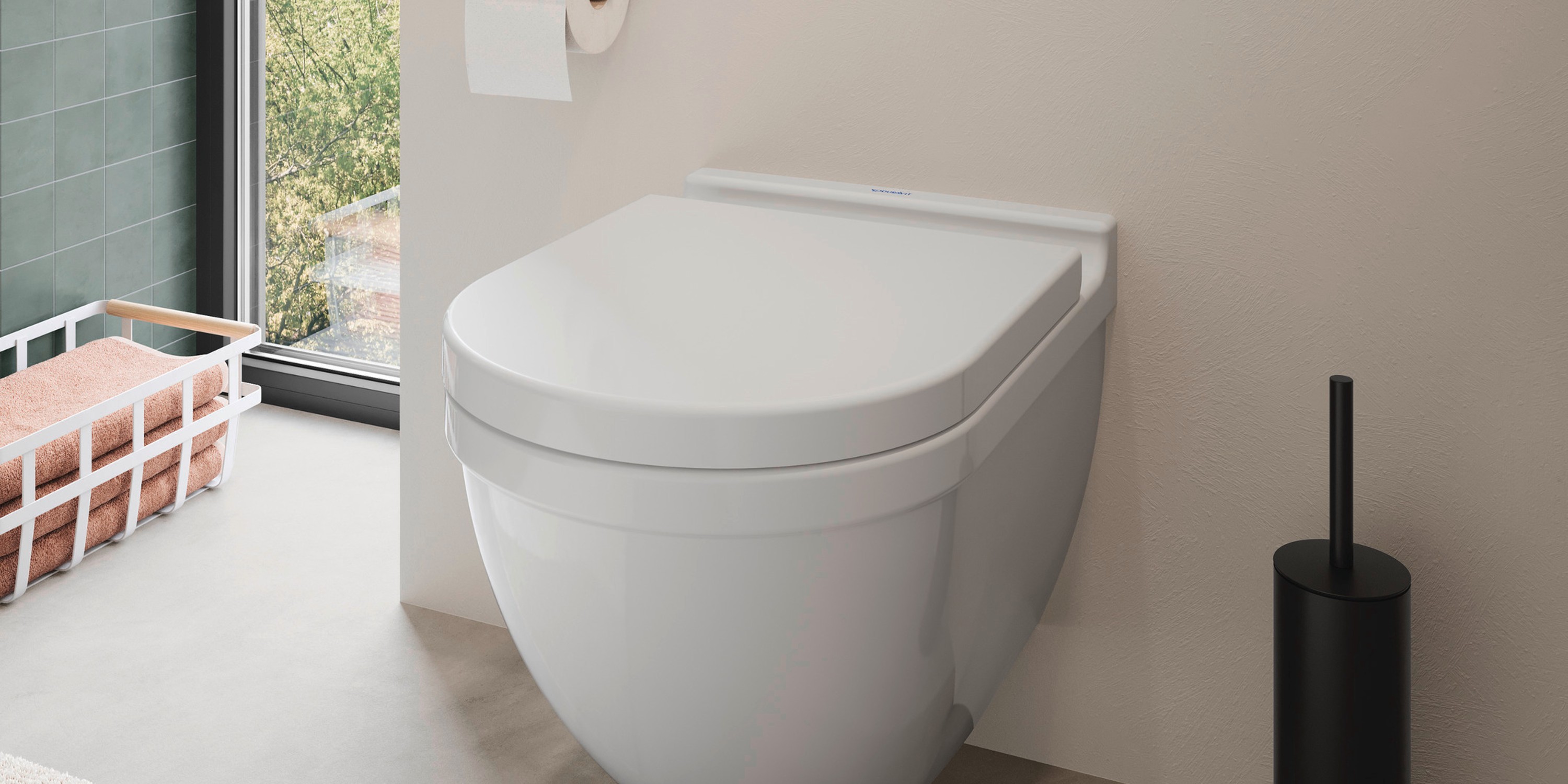 Moderner WC Bereich in einer Niesche des Badezimmers.