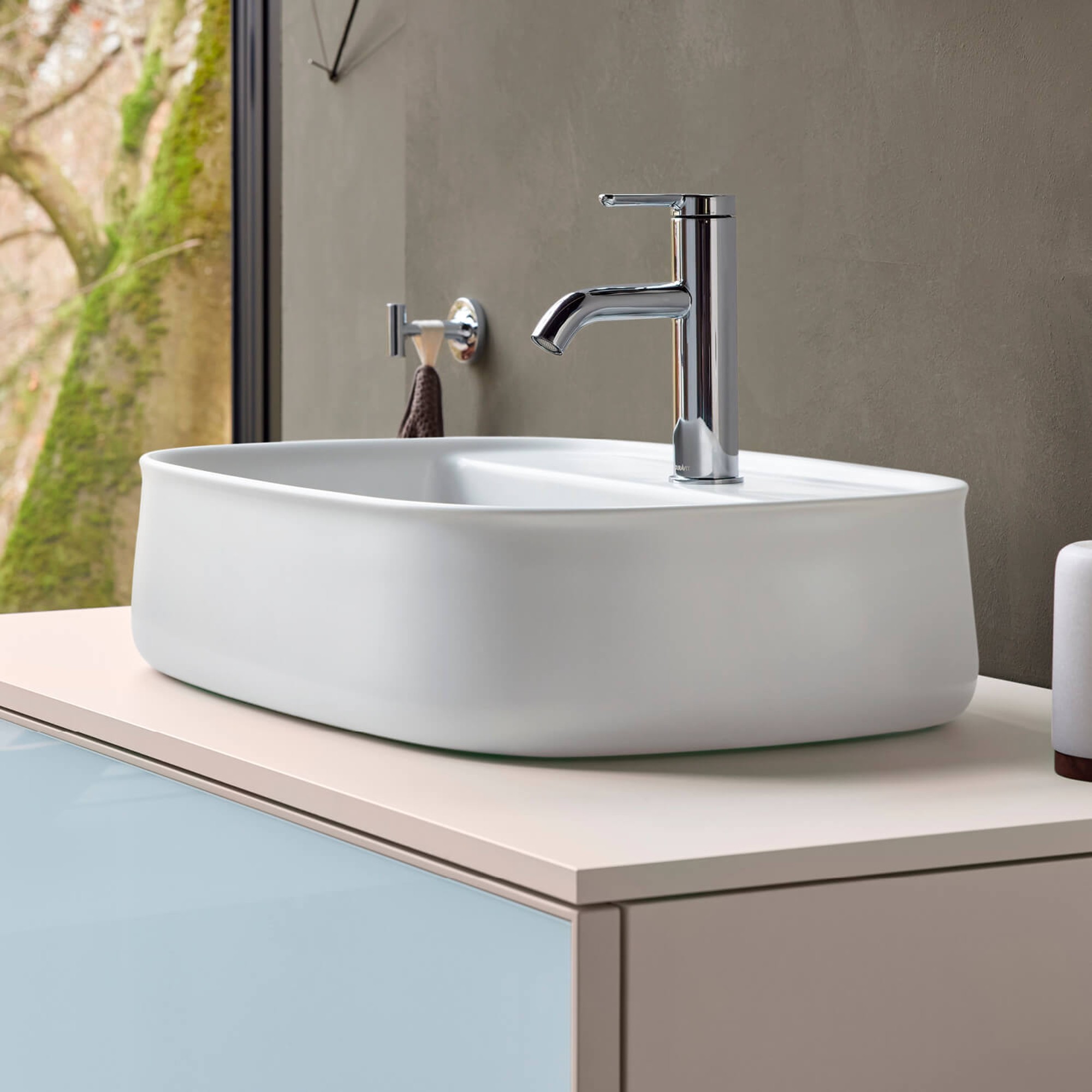 Zencha countertop sink in white