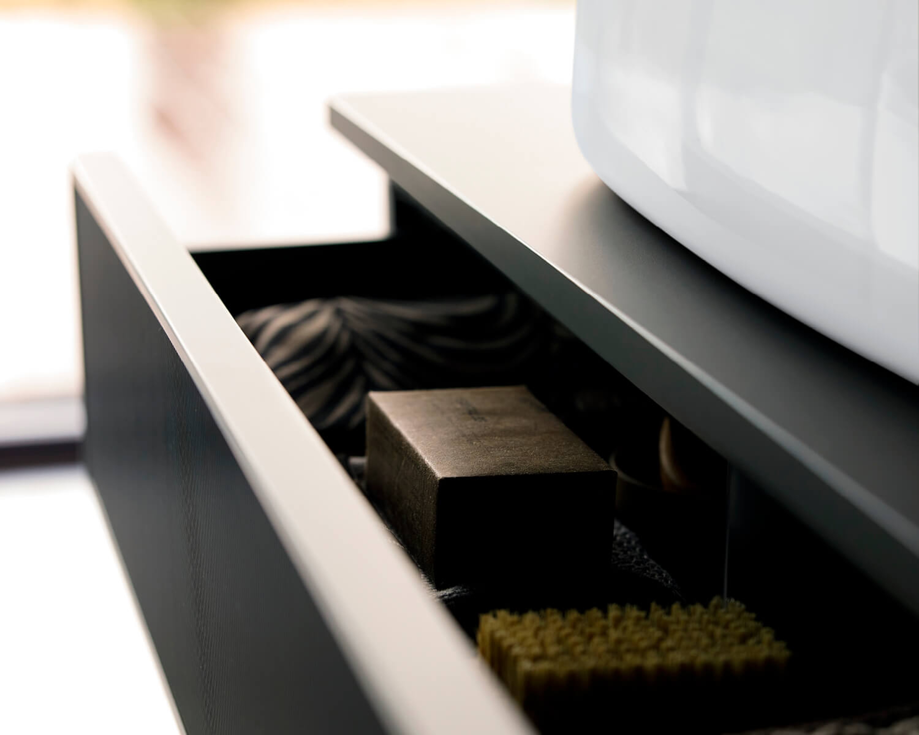 Storage space in Zencha vanity unit