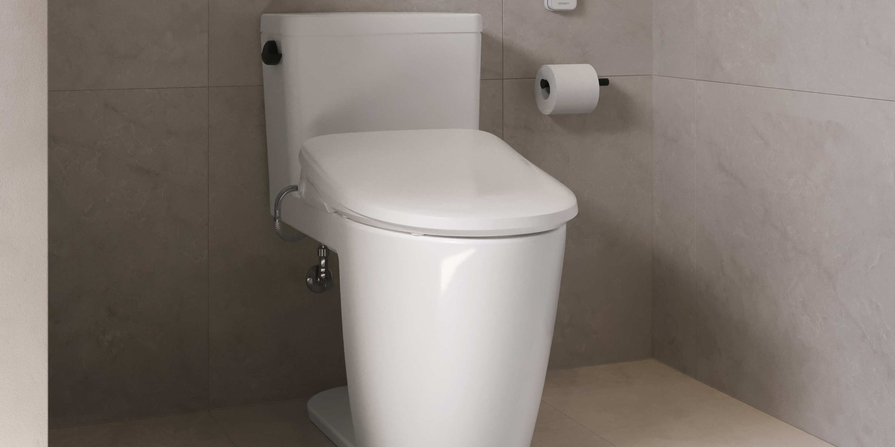 Side view of a toilet from the Duravit SensoWash Arcova series