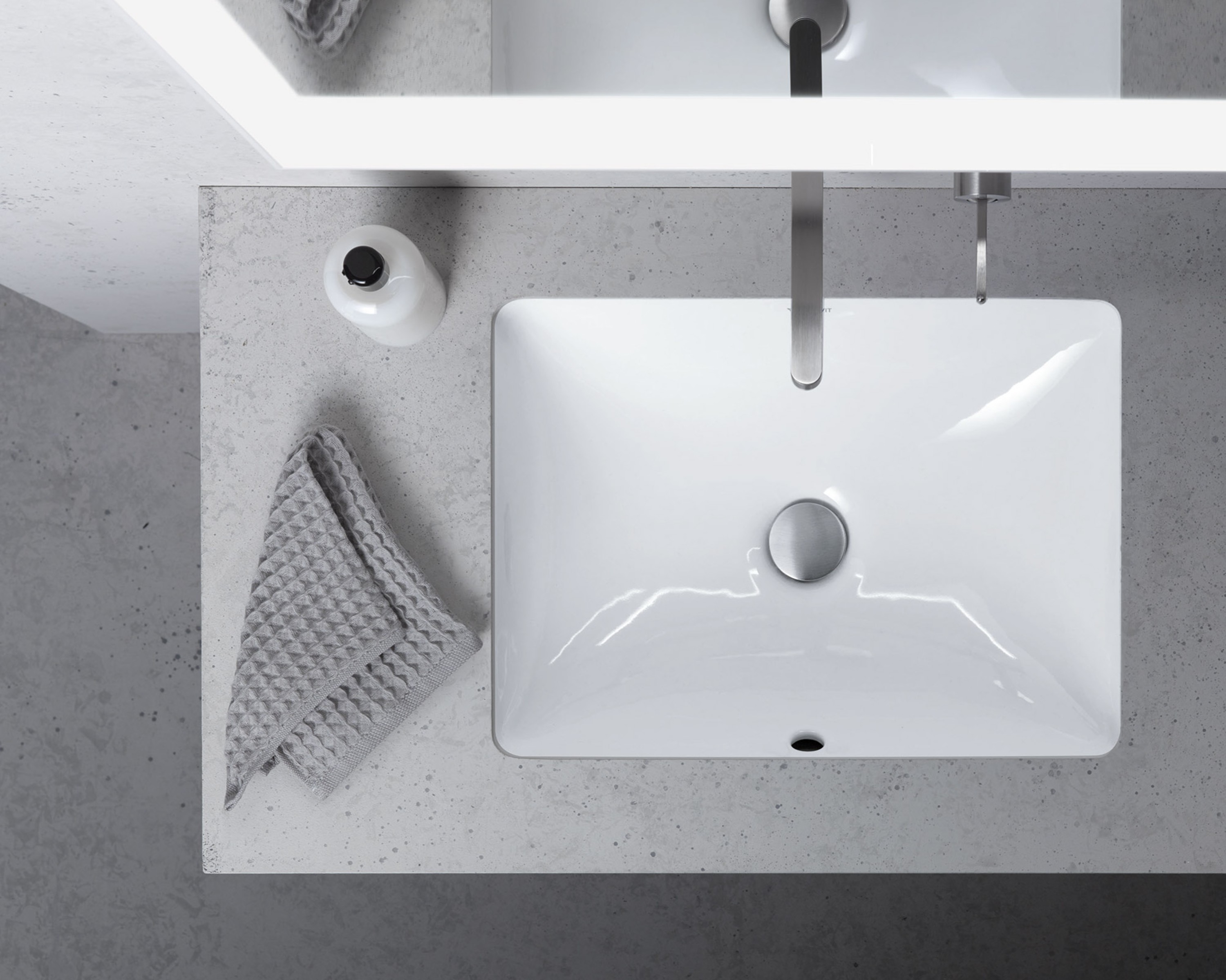 Draufsicht auf ein Einbauwaschbecken von Duravit 