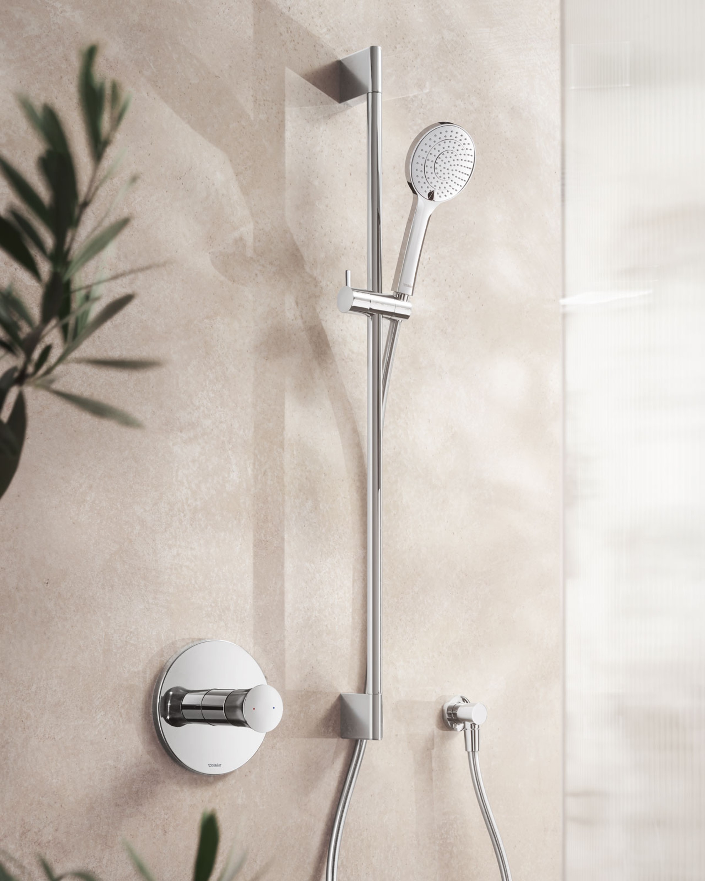 Modern shower faucet from the White Tulip series