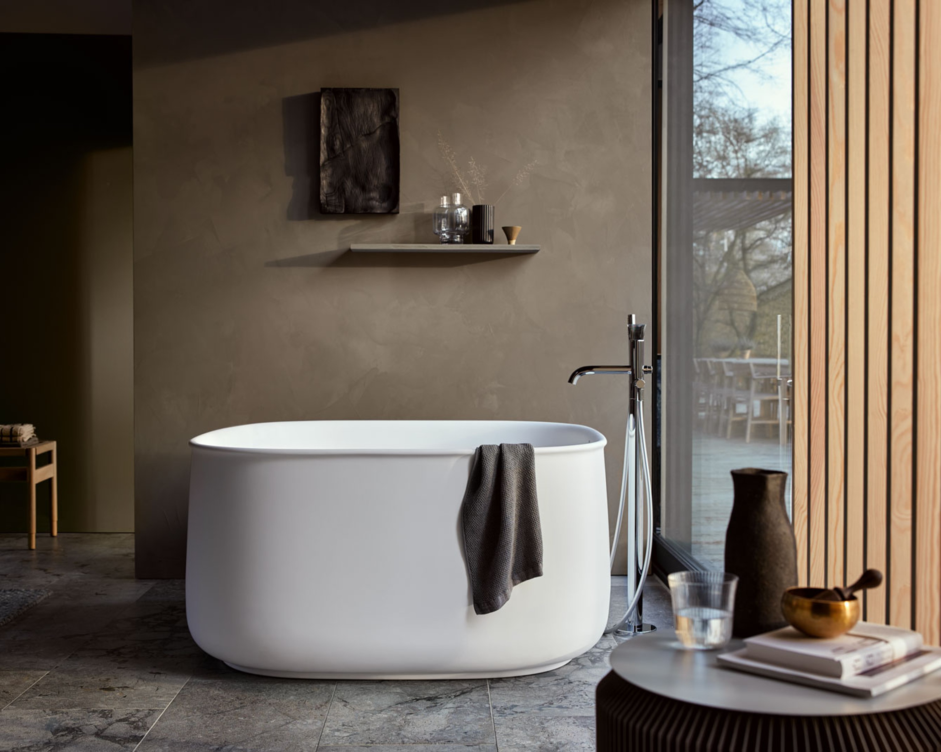 Freistehende Zencha Badewanne quadratisch