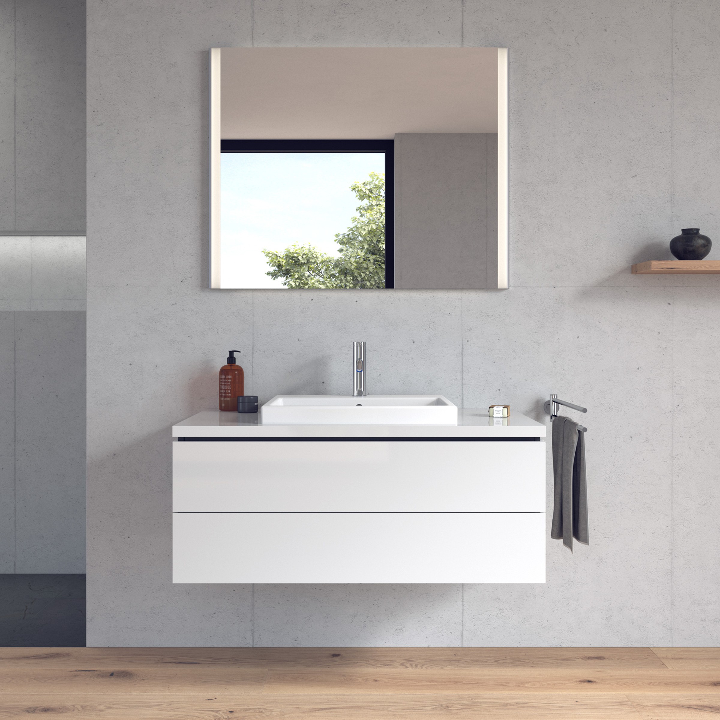 Sink area with semi-recessed sink from the Duravit Vero Air series