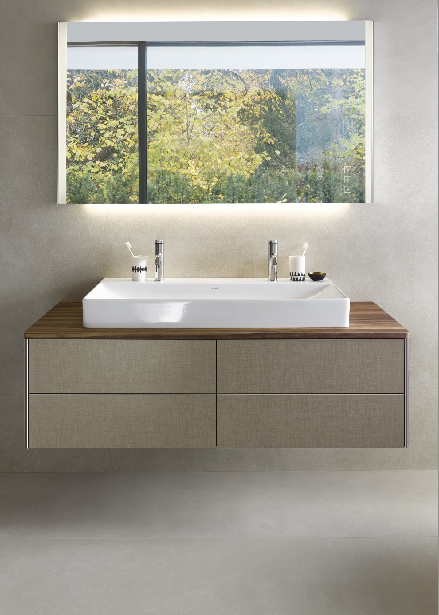 Lavabo rettificato doppio della serie Duravit DuraSquare