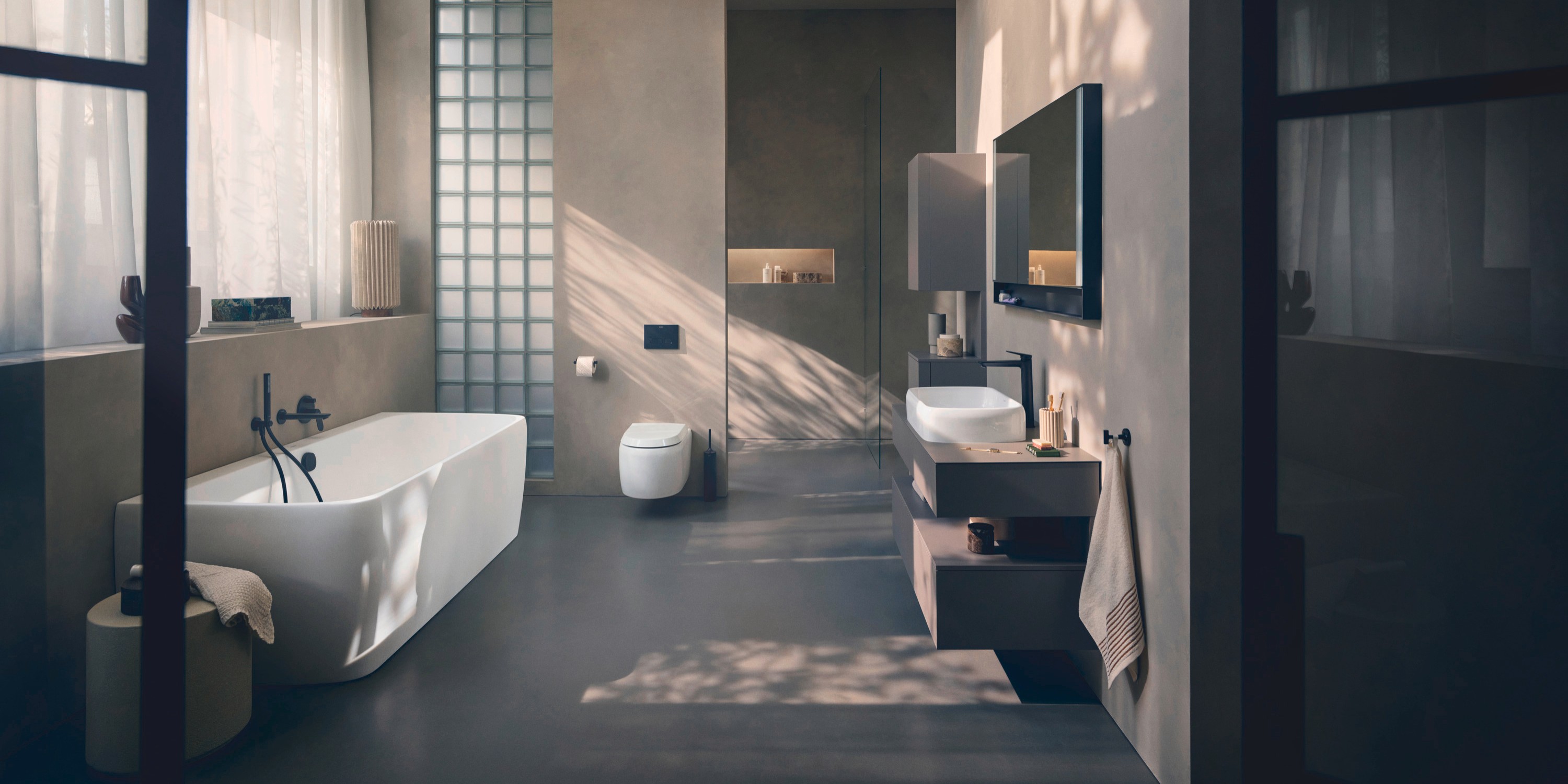 Complete bathroom from the Studio F. A. Porsche Collection series by Duravit