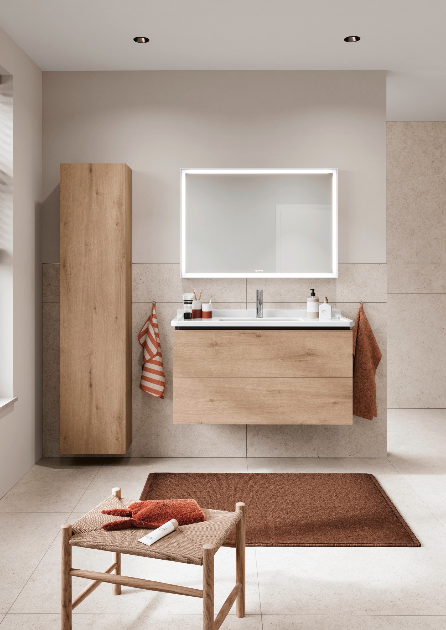 Duravit Starck 3 Waschplatz an gefliester Wand