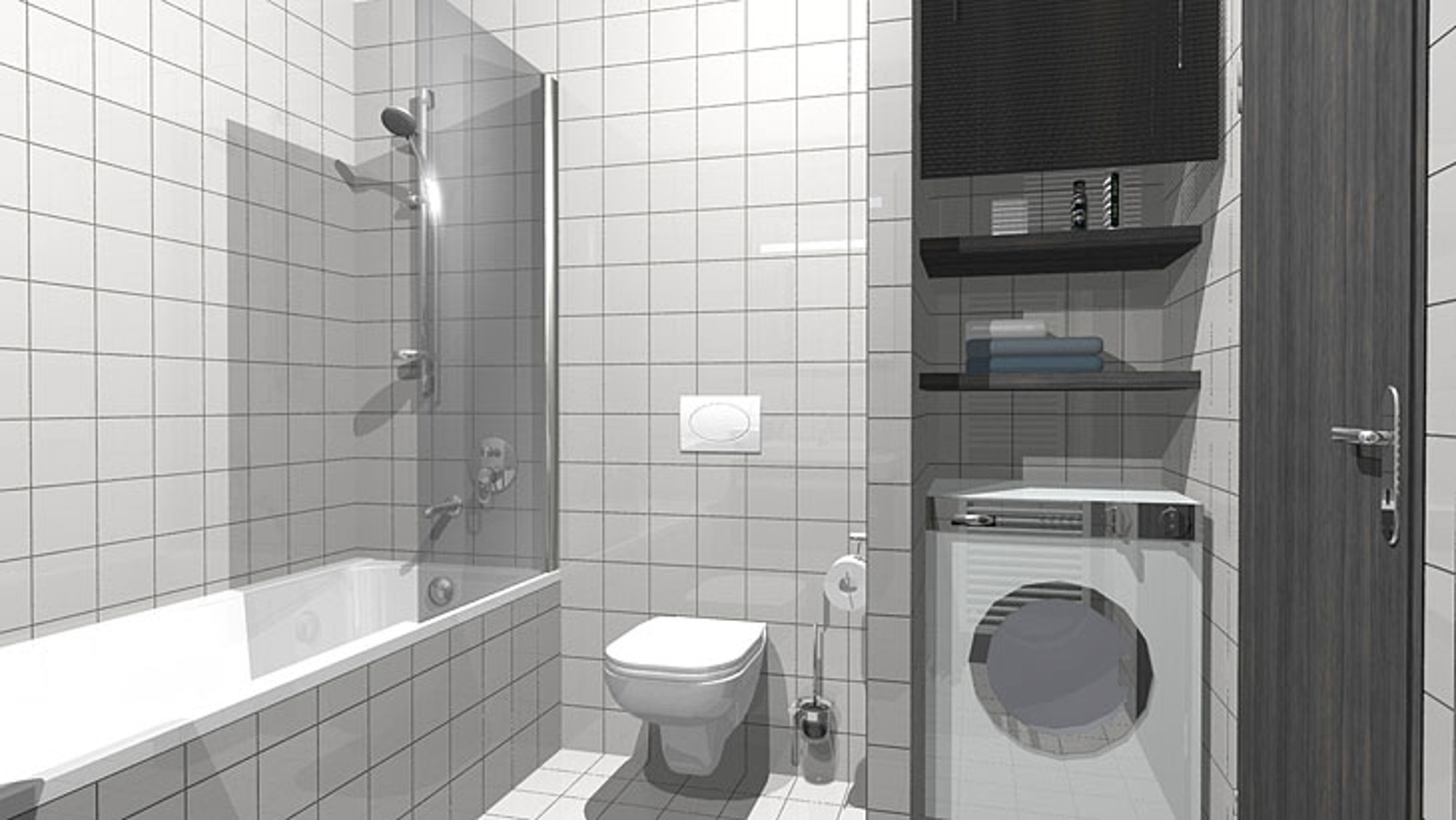 Bathroom design for residential construction