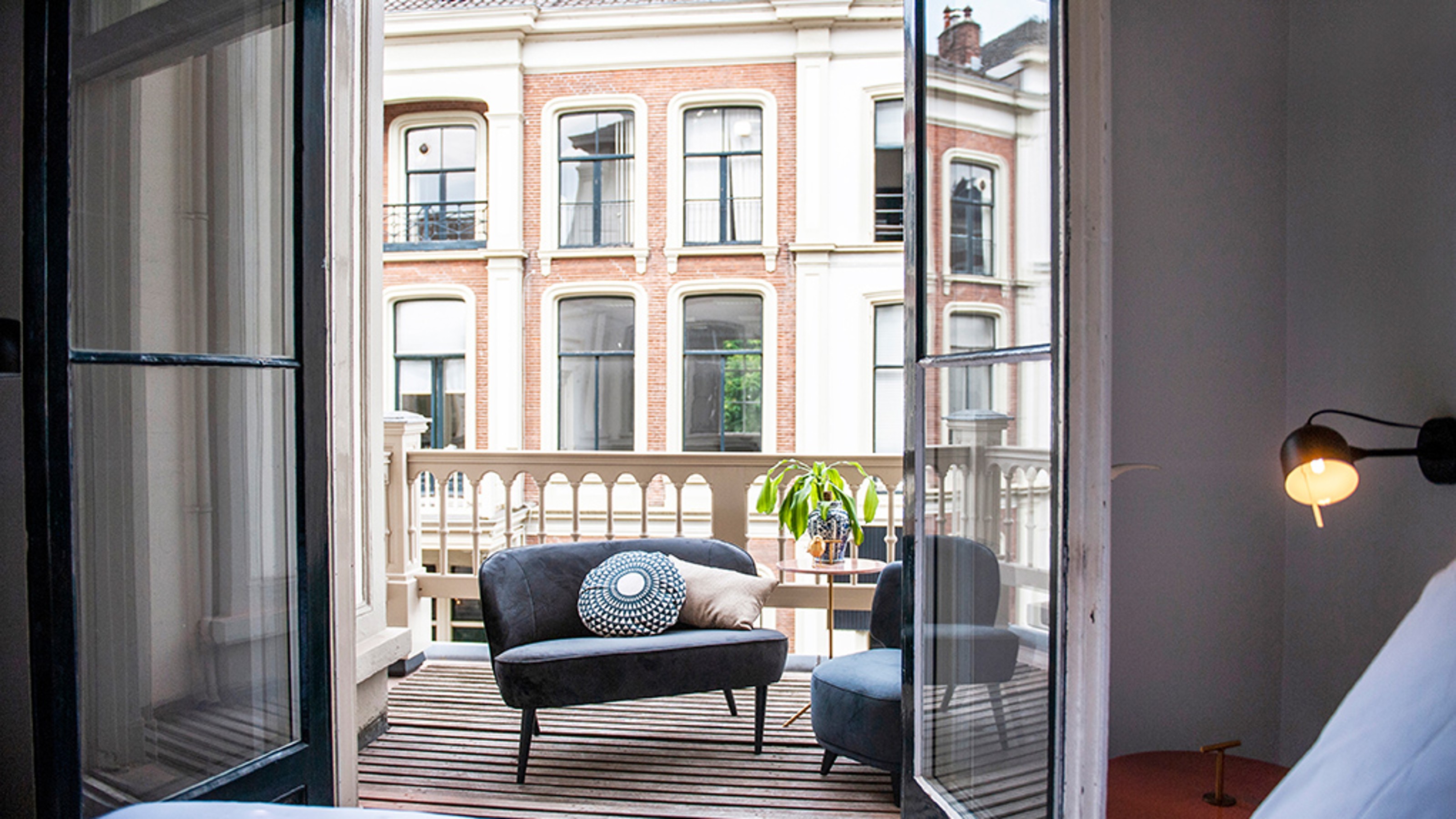 FINCH Boutique Hotel, view of the balcony from the hotel room