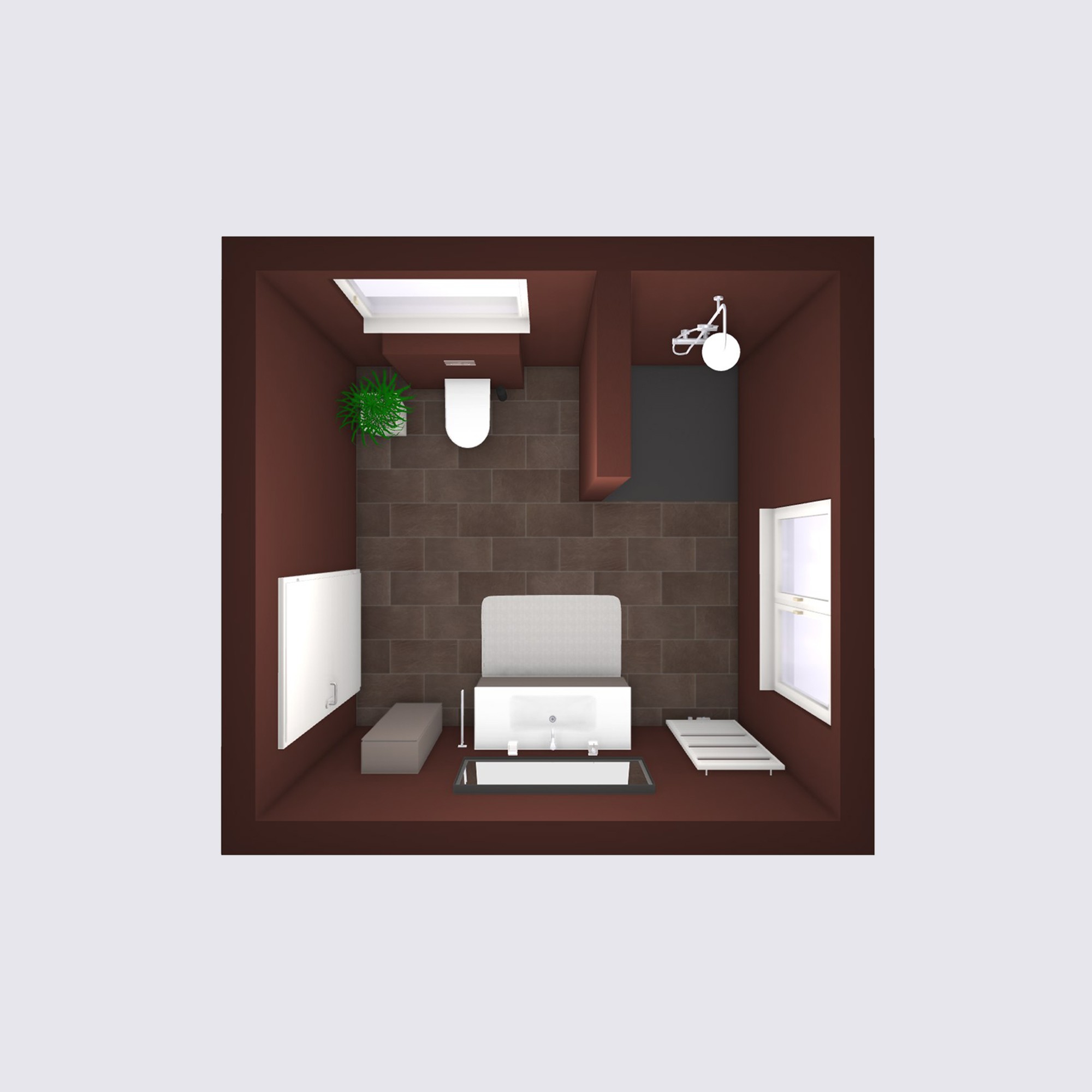 Badplaner-Darstellung eines Bads mit Elementen der Serie ME by Starck und L-Cube