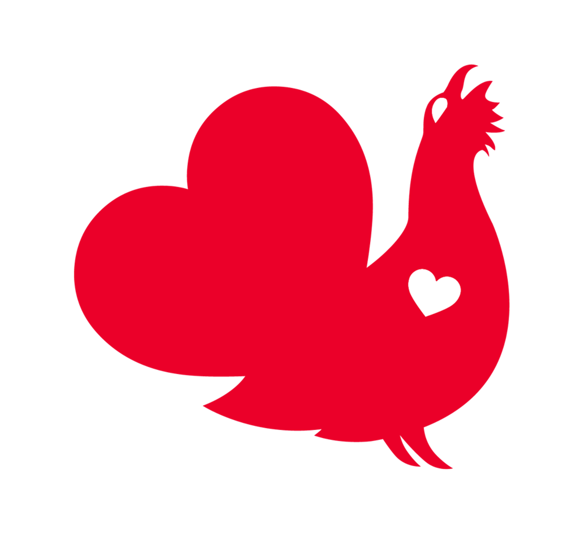 Rotes Auerhuhn Logo mit weißem Herz