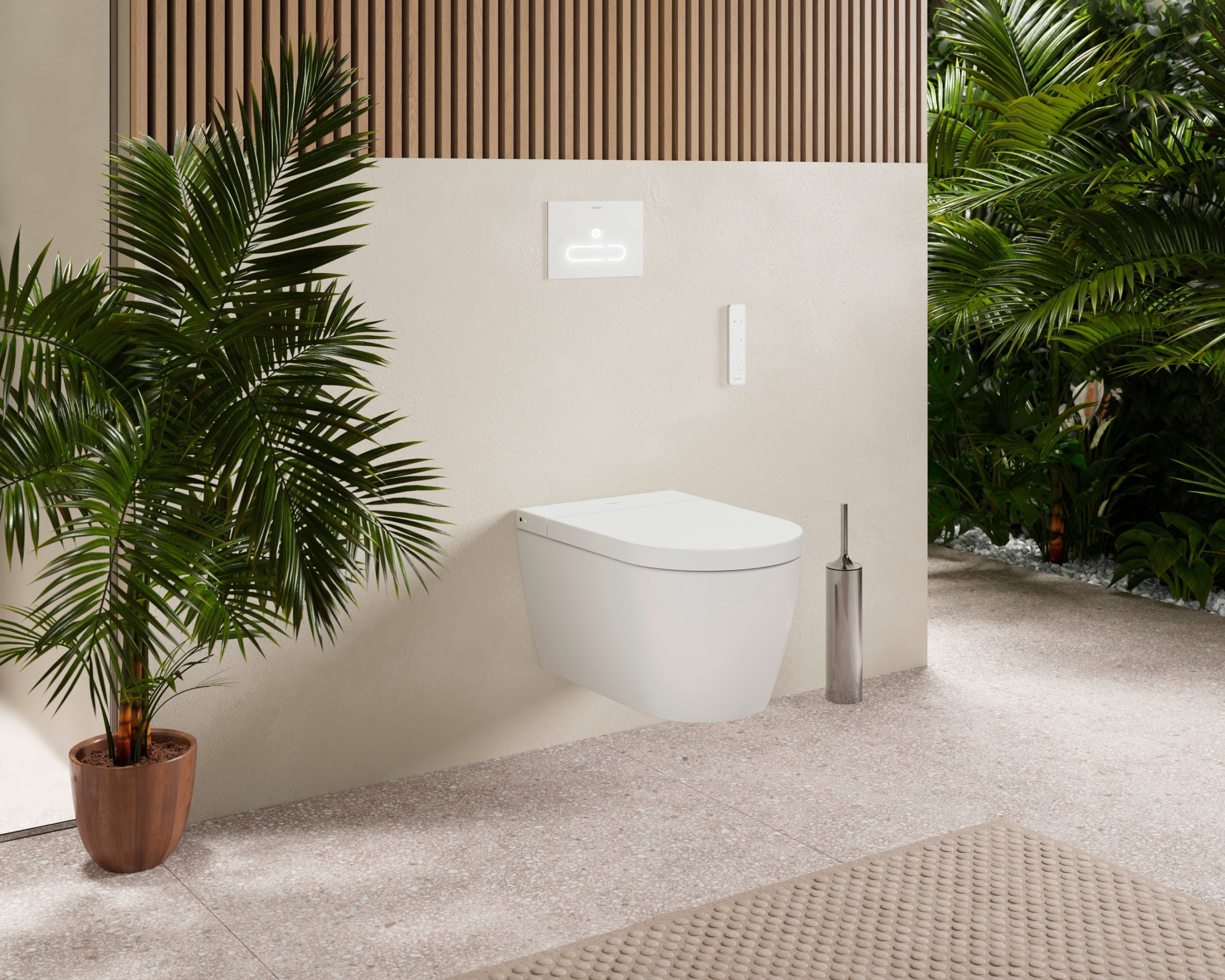 Wall-mounted toilet from the Duravit SensoWash Starck f series
