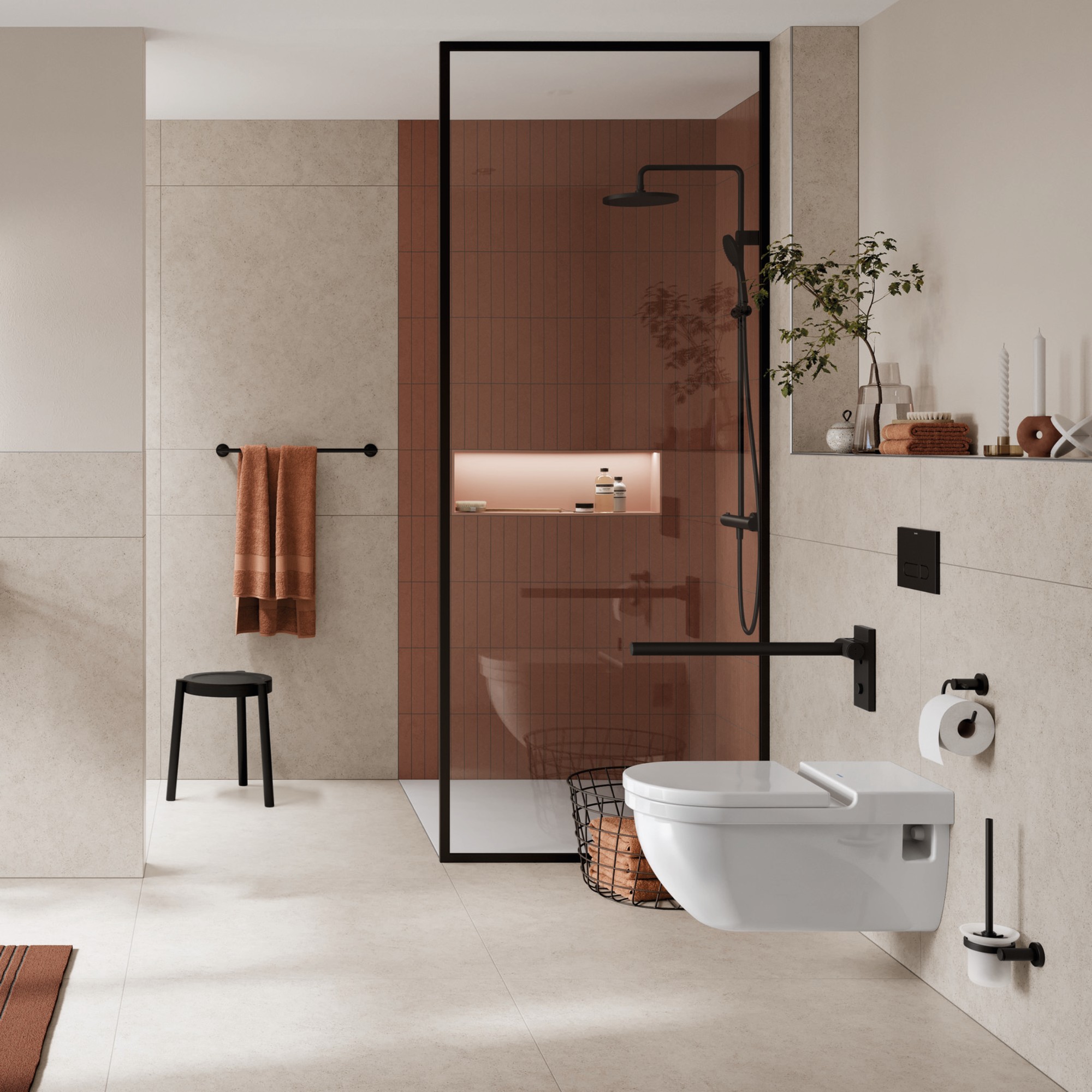 Barrierefreies Badezimmer mit Produkten der Duravit Serie Starck 3