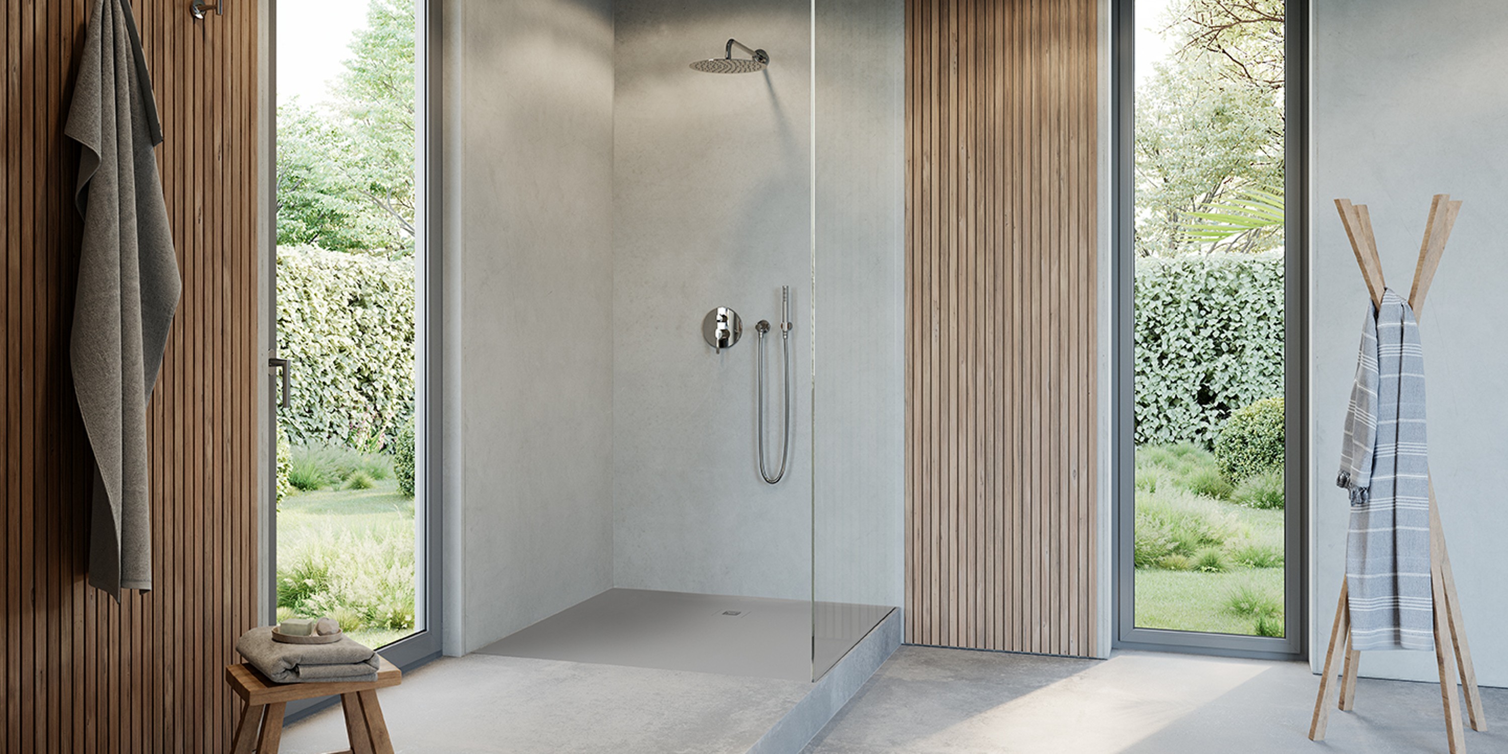 Zugeschnittene Duschwanne der Serie Duravit Sustano
