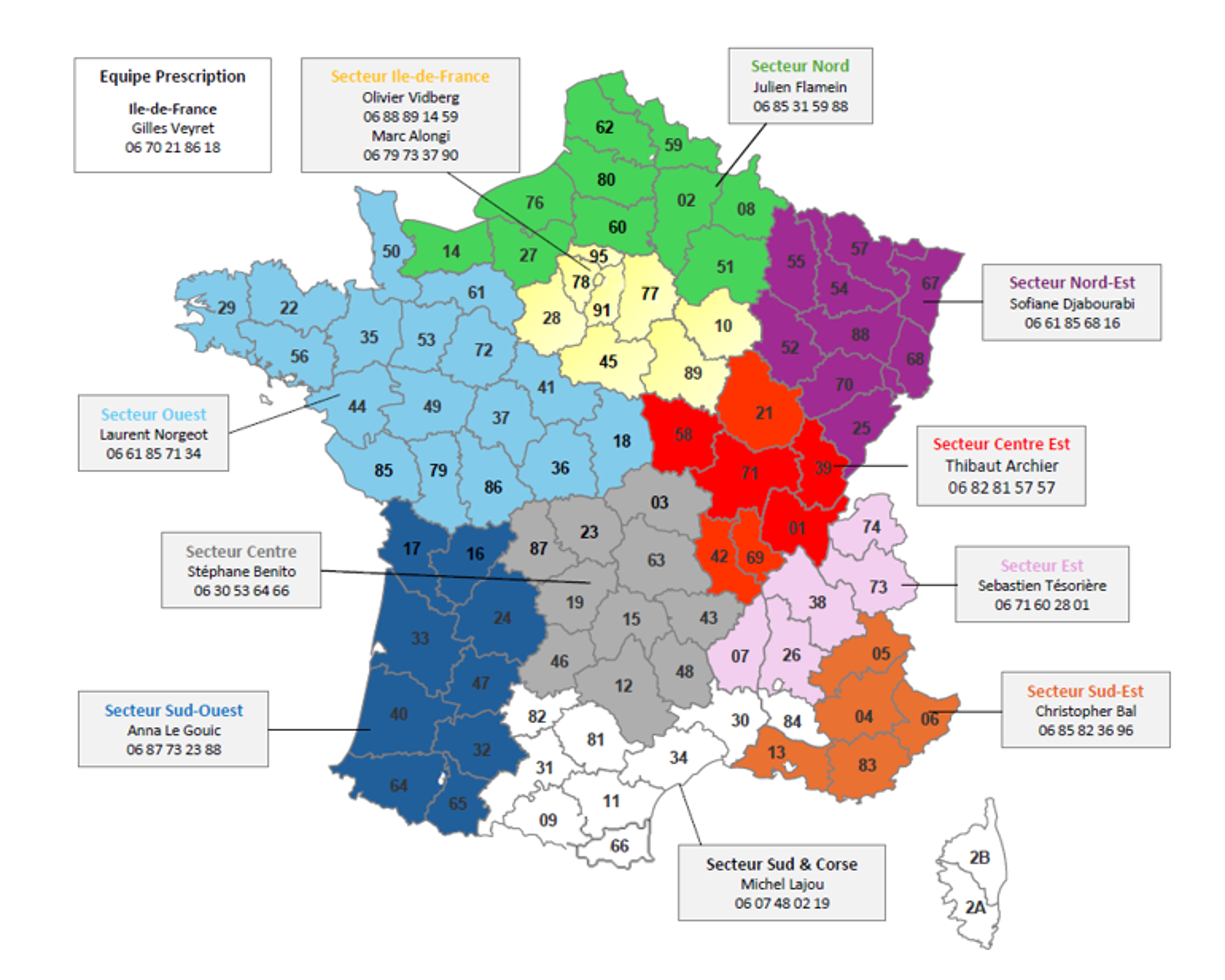 Carte territoriale de la France avec les compétences